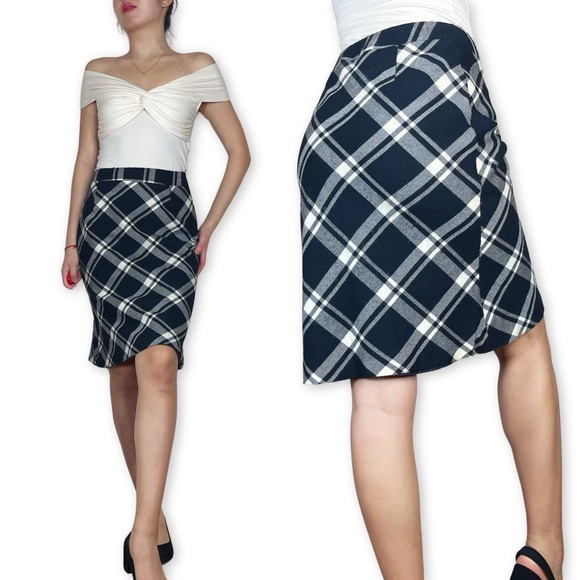 Vintage INED Wool Plaid Skirt Size 2 - Picture 6 of 16